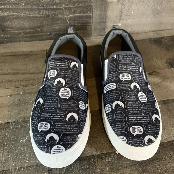 The Office Dwight Shrute Quotes Canvas Slip On Shoes Men's Sz 10.5 - Picture 2 of 7